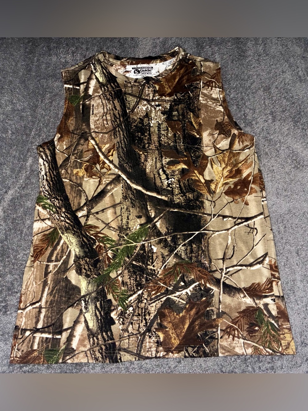 Mens Camo Sleeveless Shirt Brown/Green S